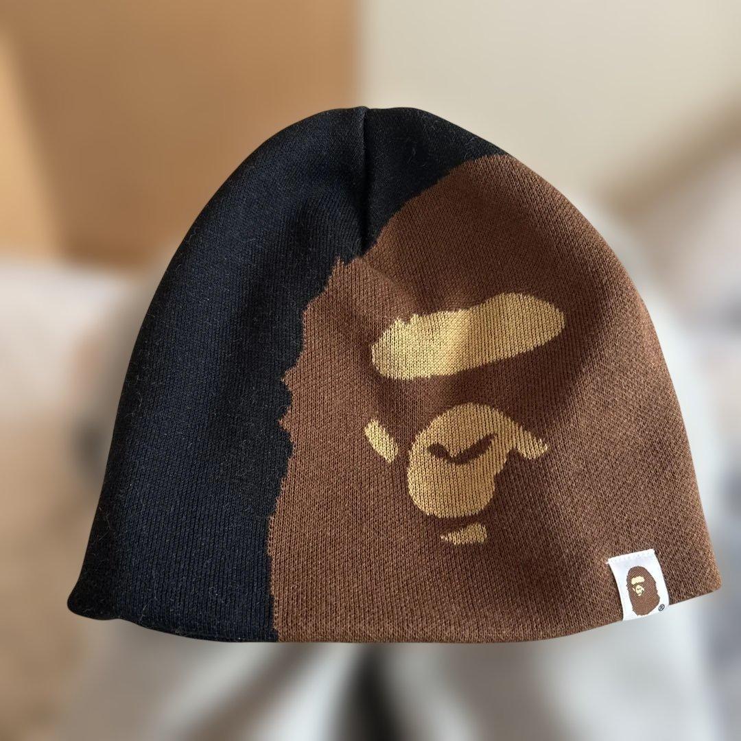 『希少』 A BATHING APE BAPE ビーニー ニット帽　黒