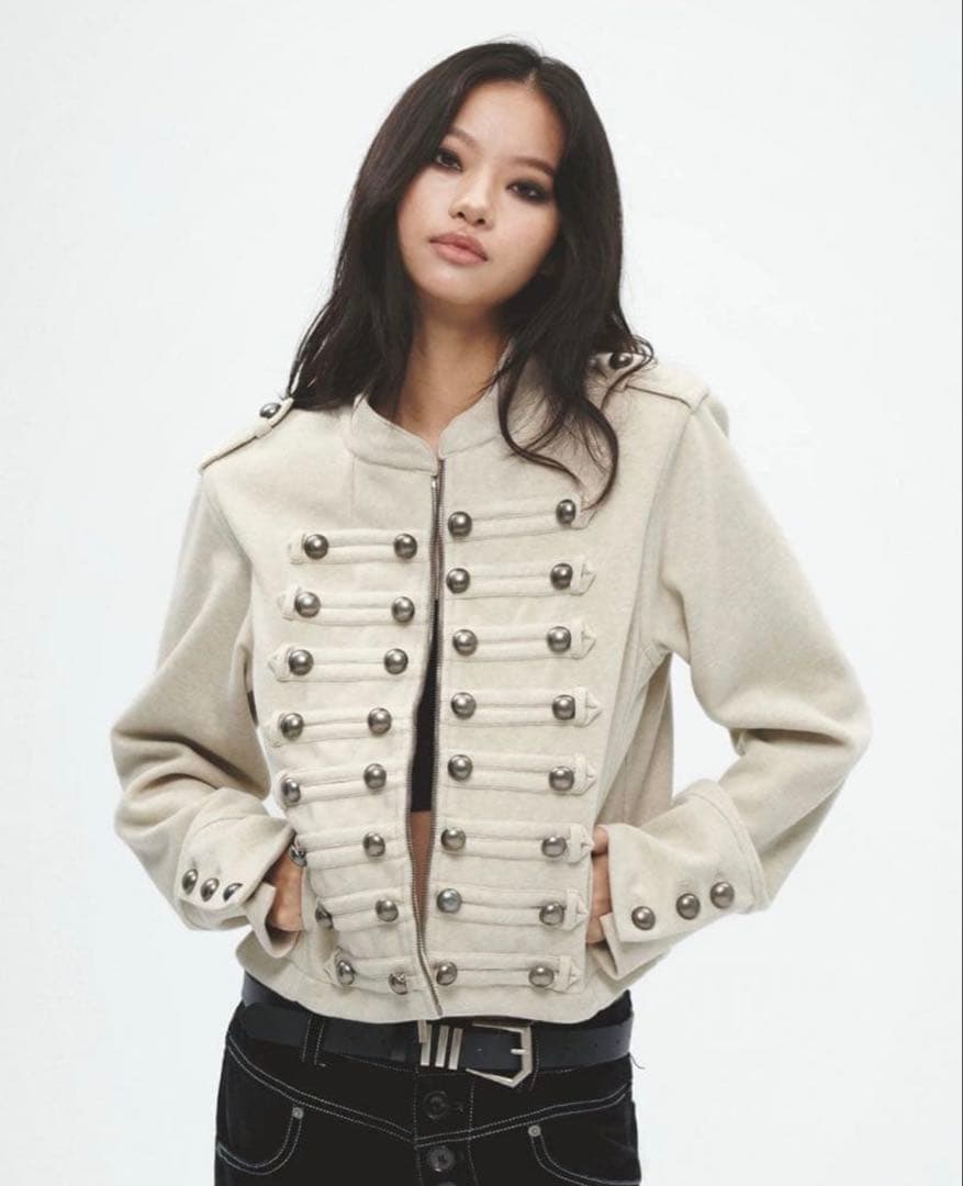 FAYCHUI 25AW パンク メタルジップジャケット 肩パッド入り アウター