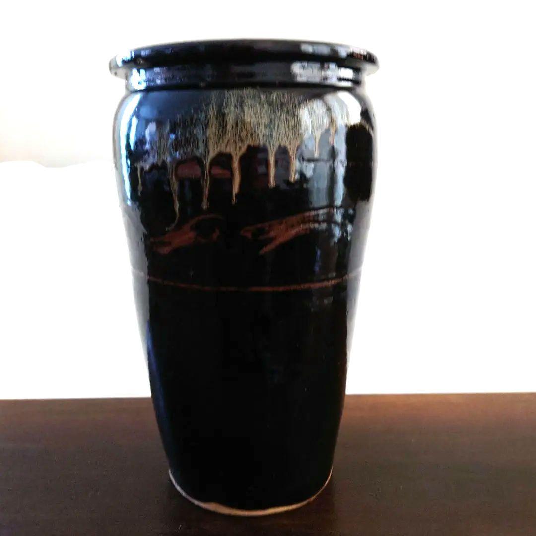 信楽焼き(有田焼？)　民芸風　和風傘立て　玄関収納　インテリア