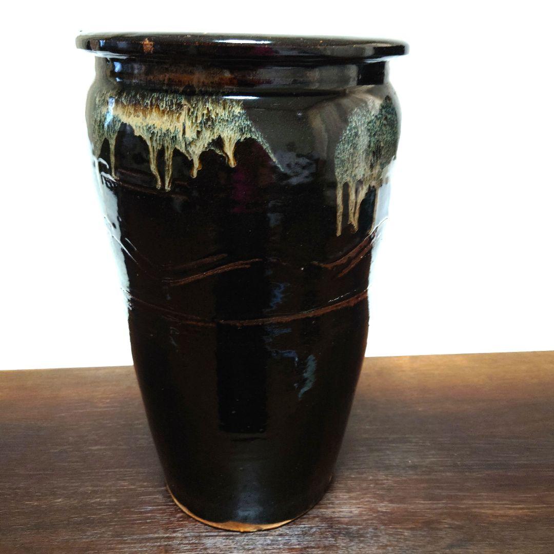 信楽焼き(有田焼？)　民芸風　和風傘立て　玄関収納　インテリア