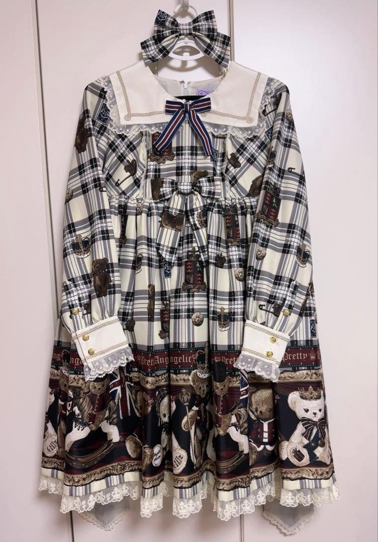 Angelic Pretty British Bearワンピース+カチューシャ