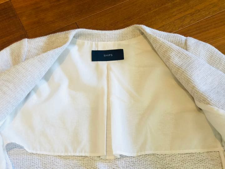 ☆SHIPS☆新品未使用タグ付き☆ツイードノーカラージャケットセットアップ