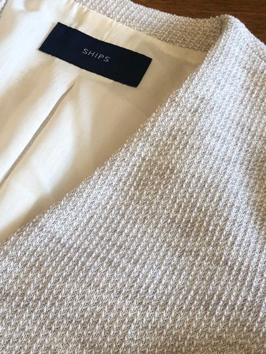 ☆SHIPS☆新品未使用タグ付き☆ツイードノーカラージャケットセットアップ