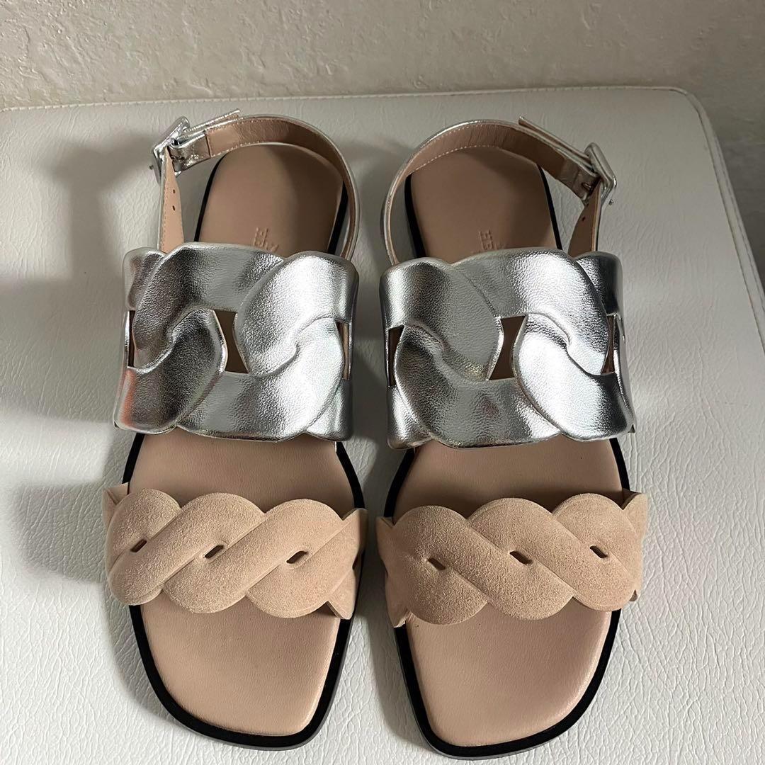 未使用級 HERMES エルメス グレース サンダル バイカラー 37 24㎝