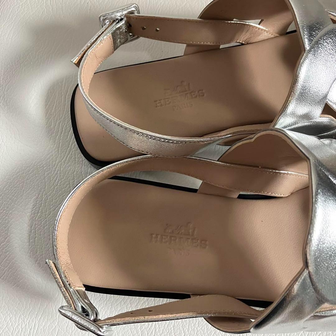 未使用級 HERMES エルメス グレース サンダル バイカラー 37 24㎝