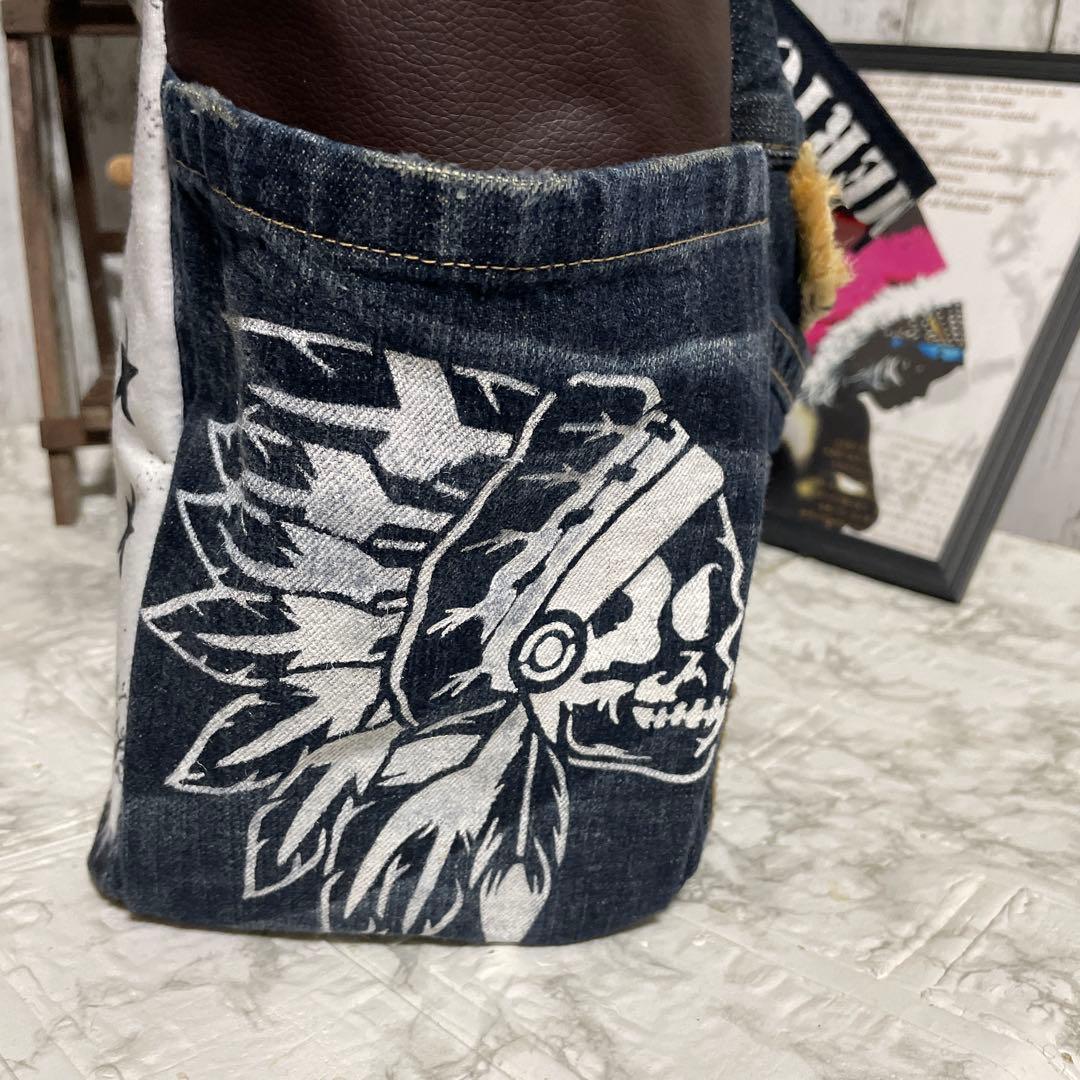 No.467 デニムリメイクバッグ　BIGサイズ　カウスカル　インディアン