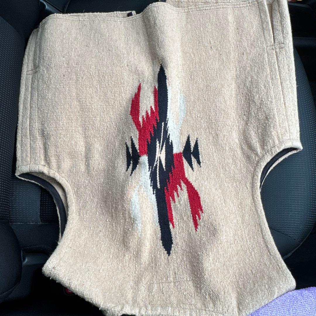 オルテガ幾何学模様 ベージュ チマヨベスト 90s