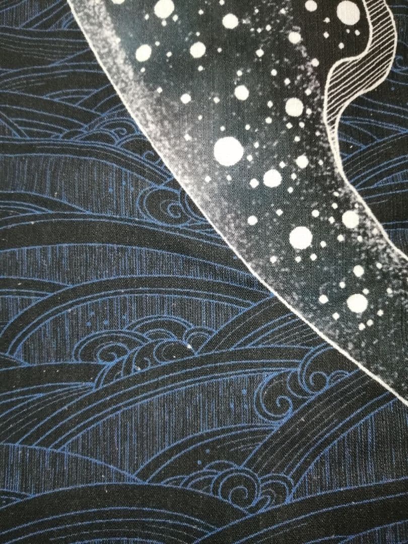 しげこです〜レア柄★めずらしい絵羽柄浴衣.紺地波柄