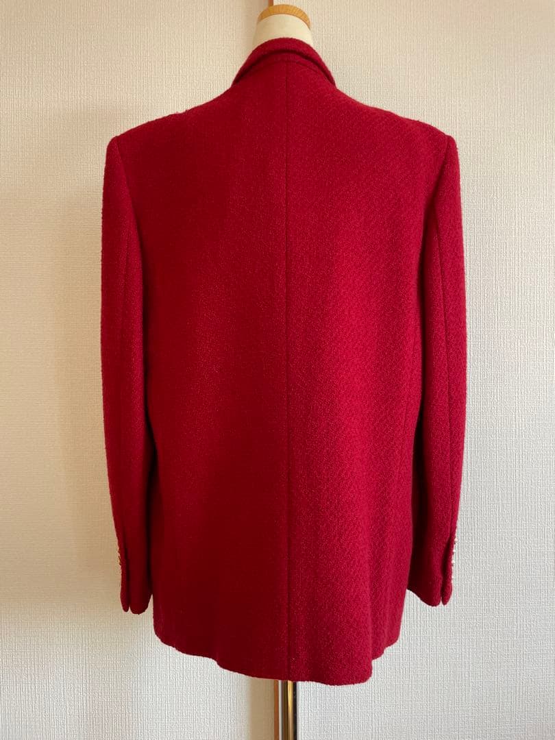 美品 INGEBORG 赤ジャケット 金ボタン パール 裏地花柄 日本製