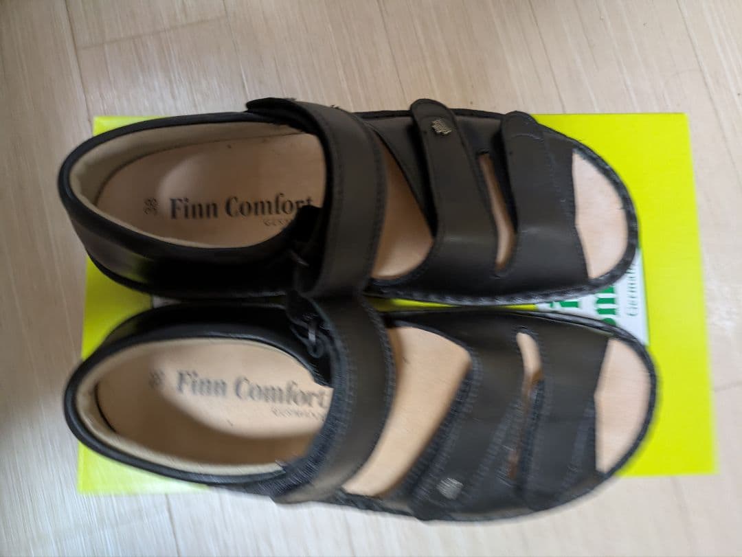 Finn Comfort 黒 コンフォートサンダル EU 38