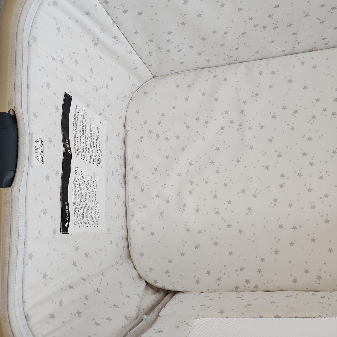 美品 HZDMJ ベビーベット ベージュ 高さ調整可能