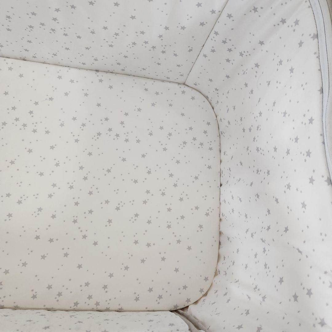 美品 HZDMJ ベビーベット ベージュ 高さ調整可能