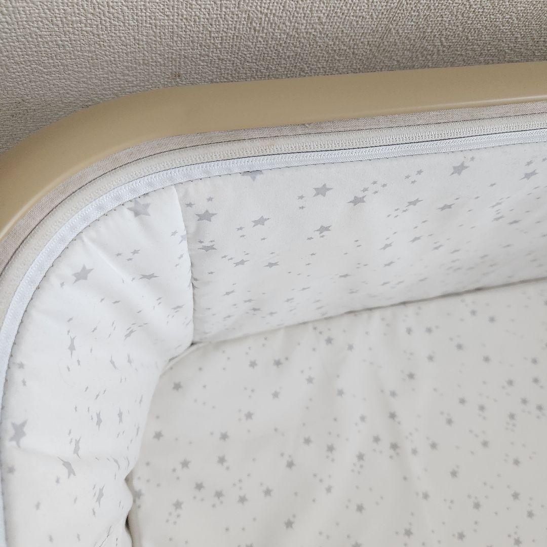 美品 HZDMJ ベビーベット ベージュ 高さ調整可能