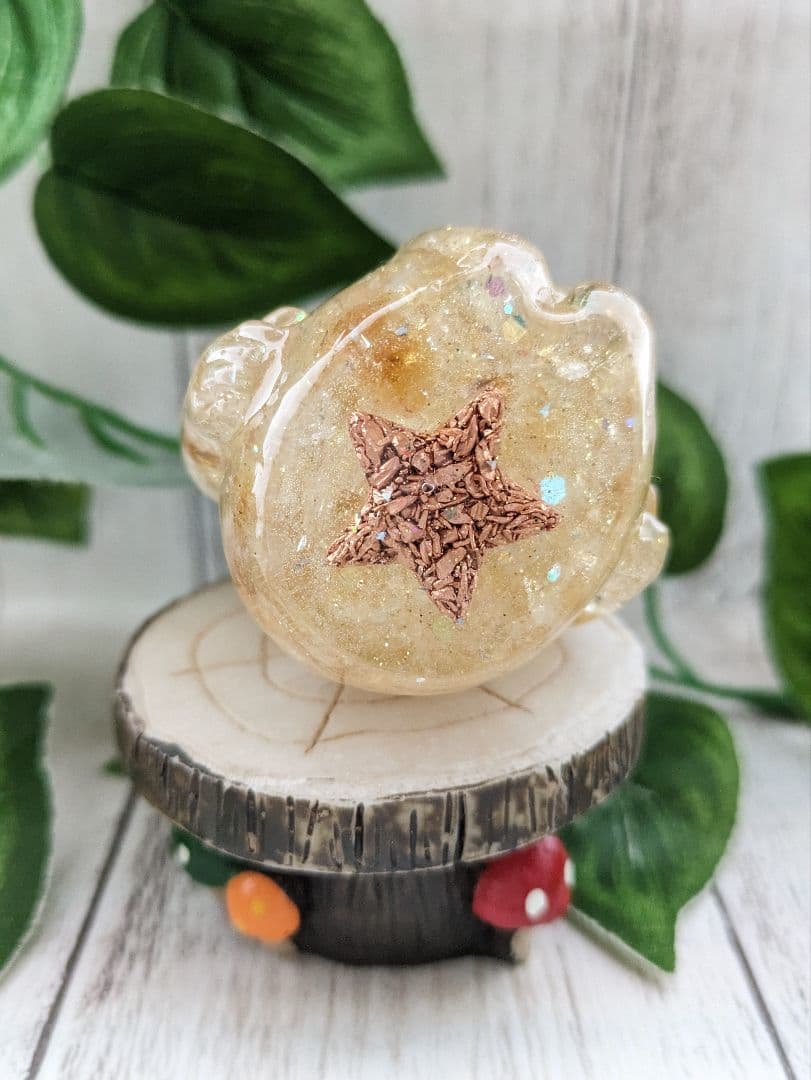 【yucco89】エンジェルオーラクォーツのかばちゃん形オルゴ☆他２点