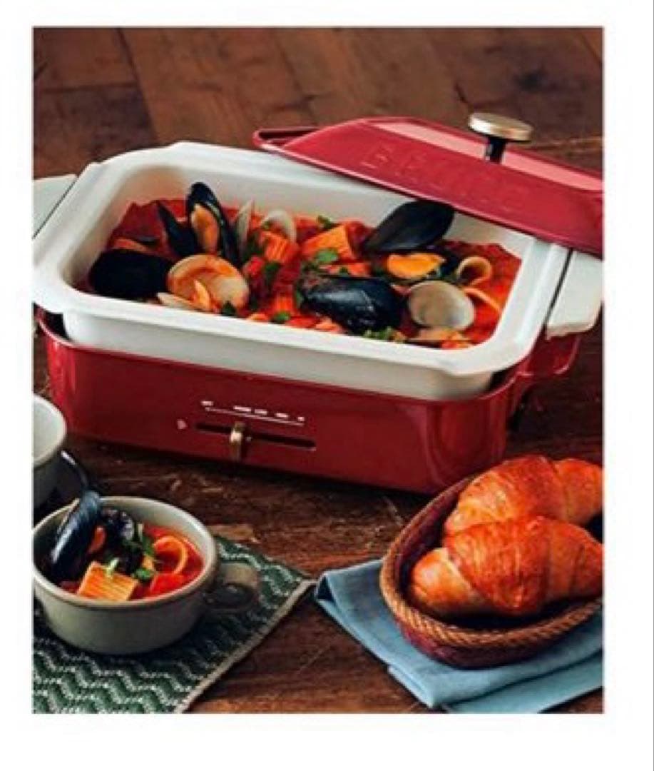 BRUNO ブルーノ ホットプレート グランデ 赤 専用深鍋セット