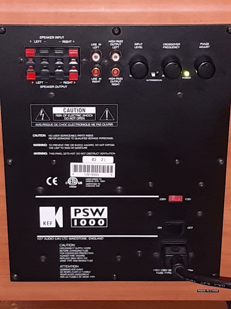 【自宅保管】KEF PSW1000 パワードサブウーファー