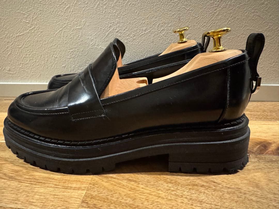 【connie様】sergio rossi ブラックレザー ローファー