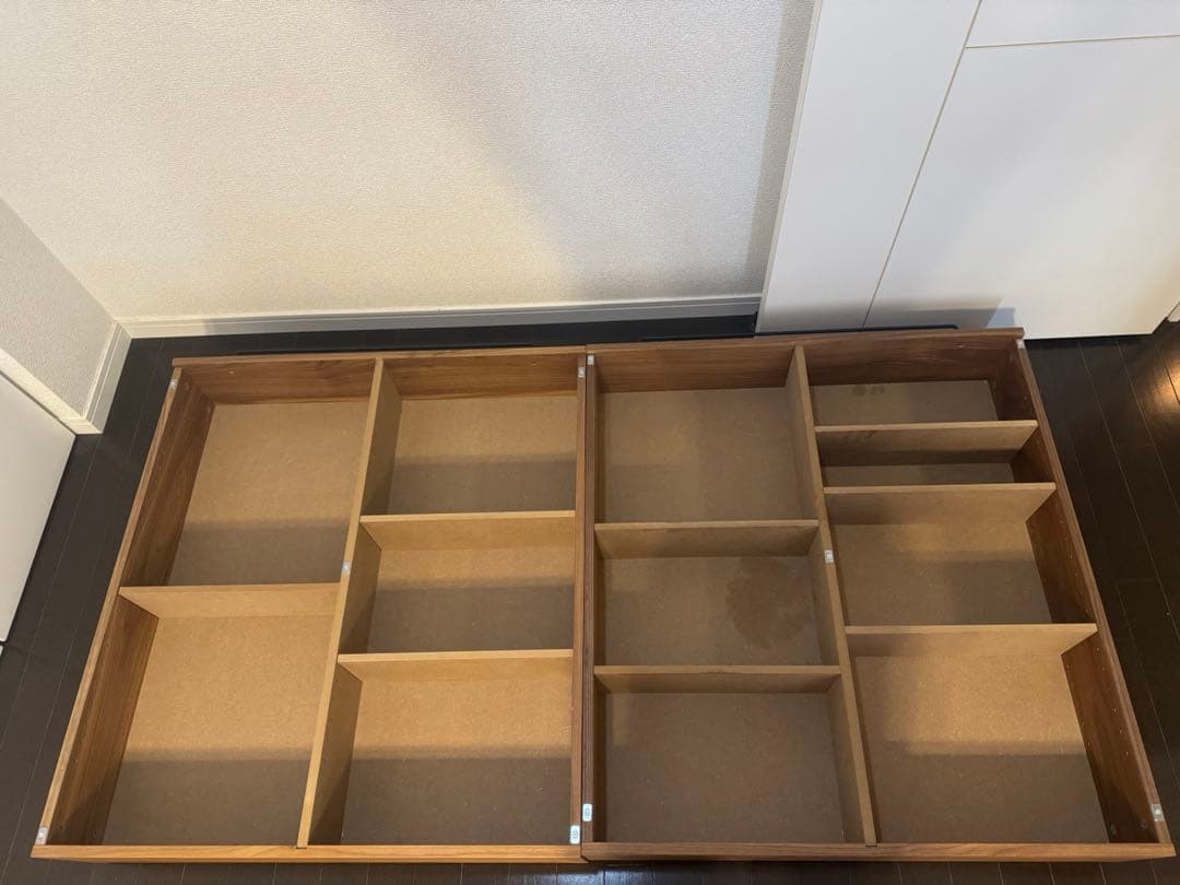 2つセット！無印　ベッドフレーム下収納　大　ウォールナット
