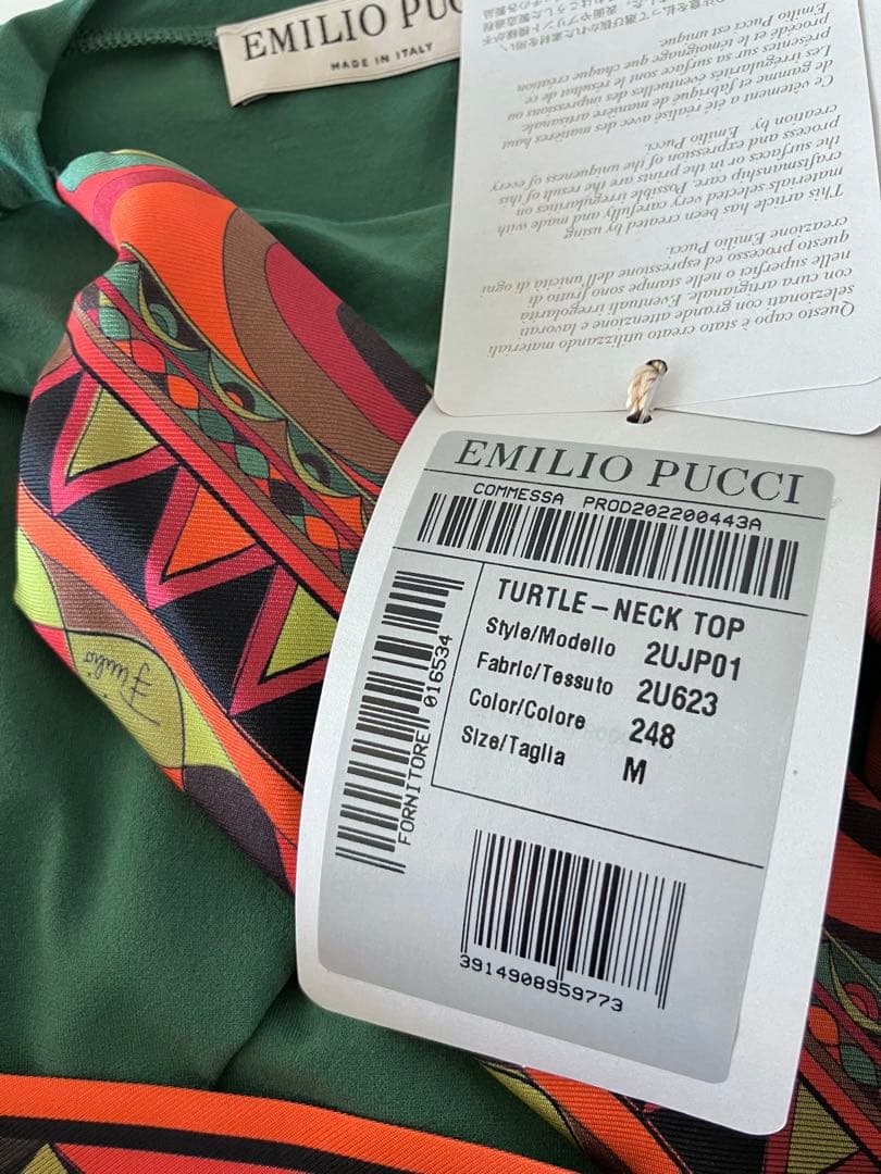 新品☆定価¥91,300 エミリオ プッチ スカーフ付 タートル カットソー M
