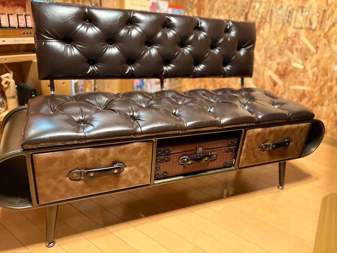 プ*!様 アンティーク　ベンチソファ2人〜3人掛け