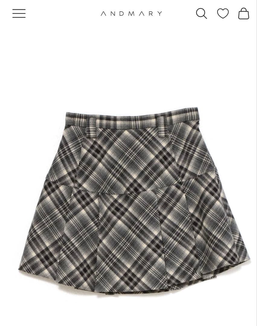 グレー系チェック ミニスカート