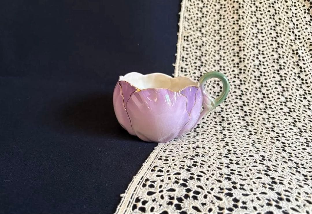 リュネヴィル窯 チューリップ ショコラカップ フランス アンティーク