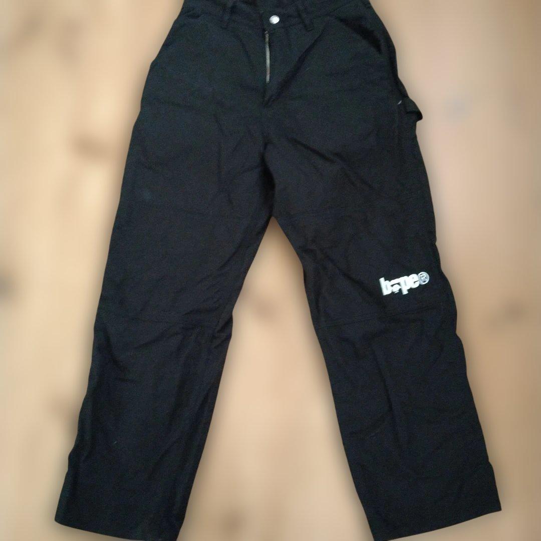 最終a bathing ape エイプ　カーゴパンツ黒S　ペインター