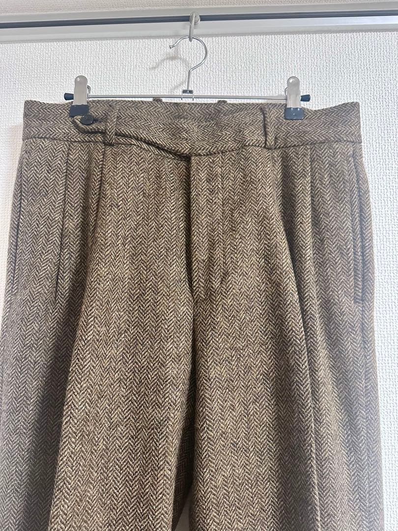 TOMORROWLAND シェットランド　ツイード　2プリーツ　トラウザーズ