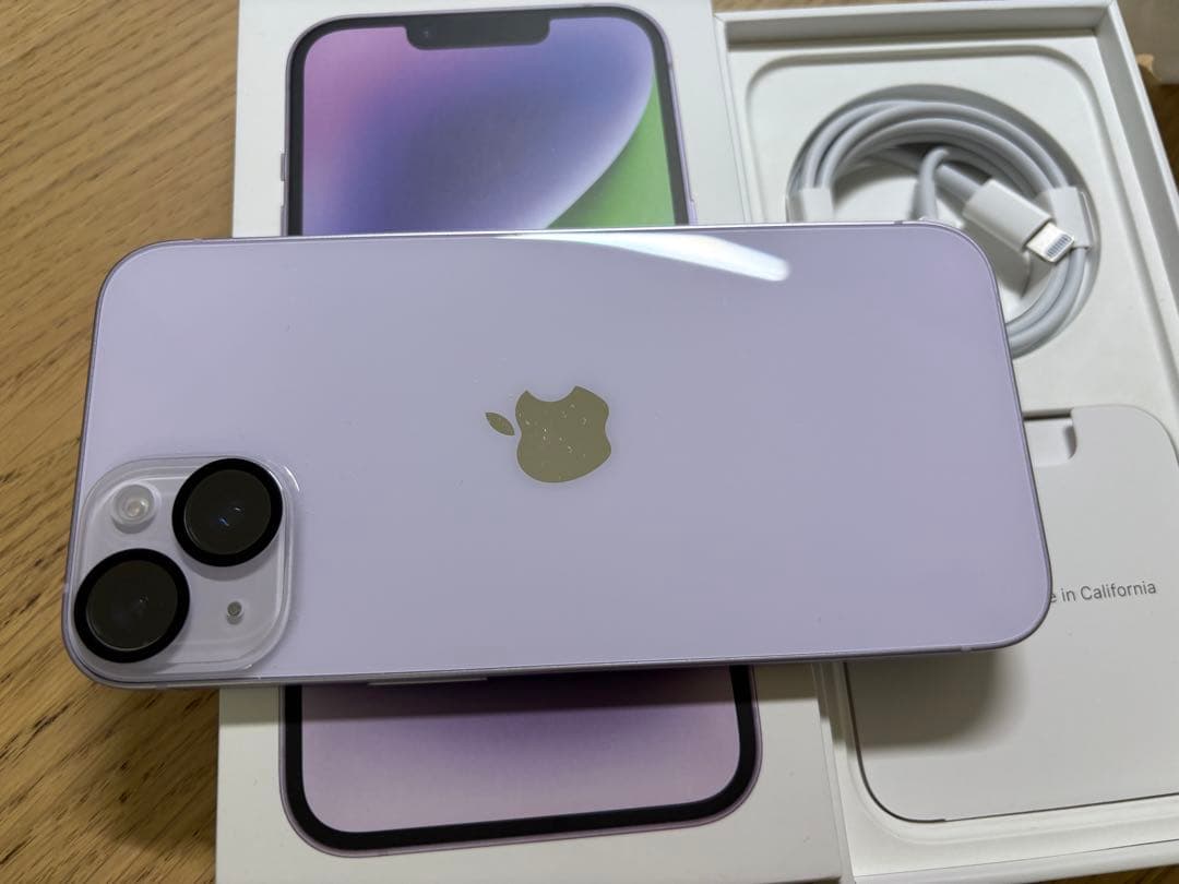 美品 Apple iPhone 14 256gbパープル 本体 85%