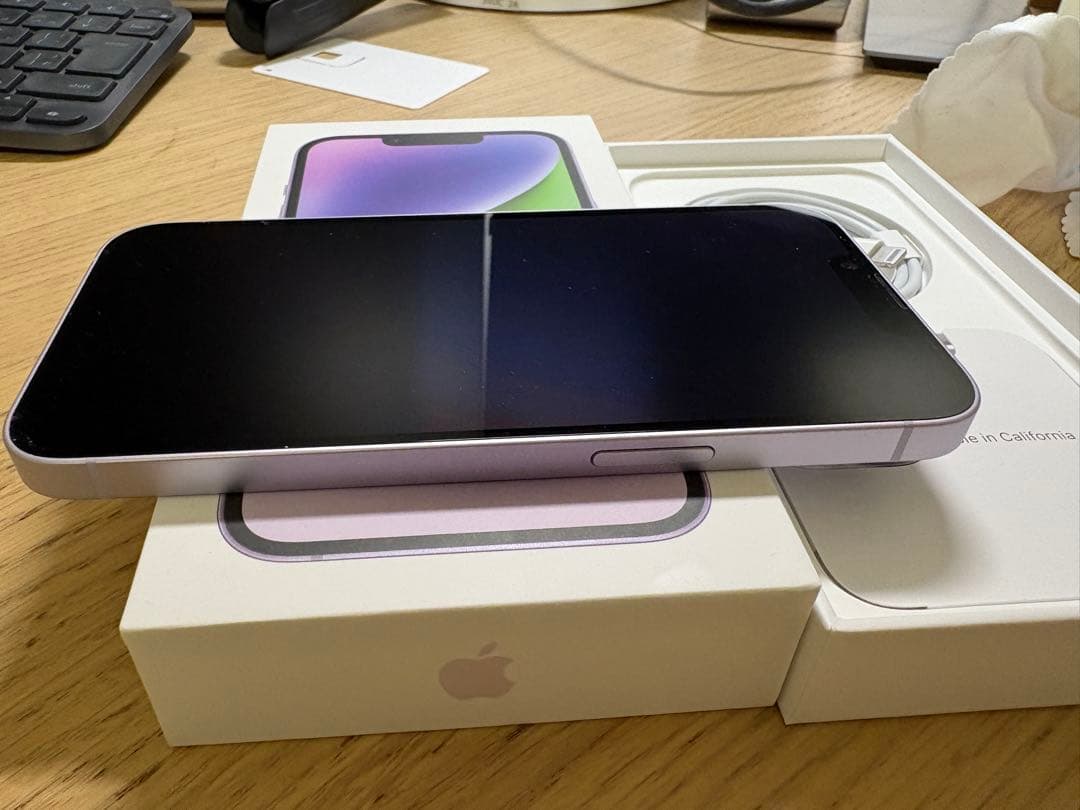 美品 Apple iPhone 14 256gbパープル 本体 85%