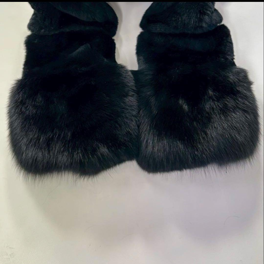 ヒ*ロ様 GRACE Class ラビット×フォックス ファーコート 黒　ビジュ