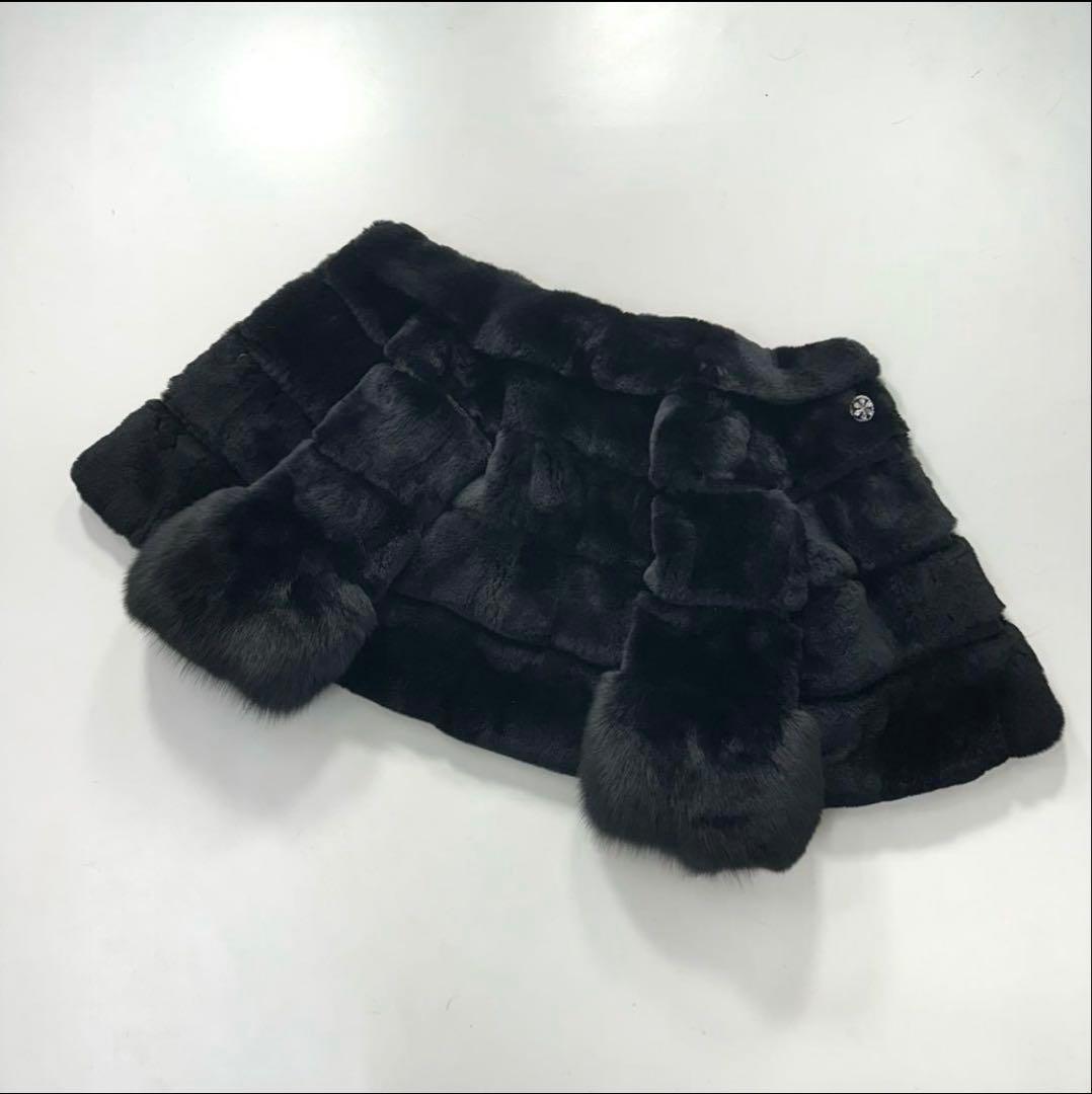 ヒ*ロ様 GRACE Class ラビット×フォックス ファーコート 黒　ビジュ