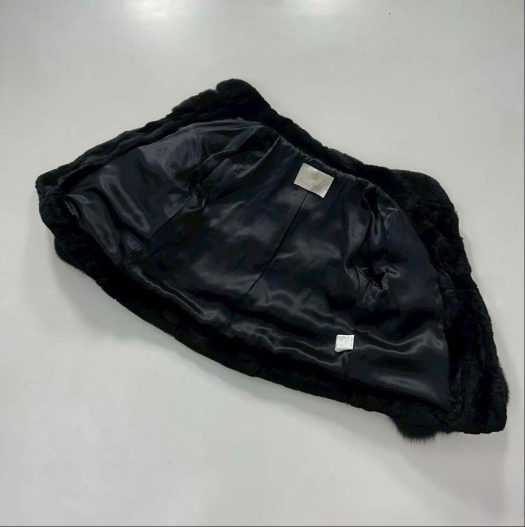 ヒ*ロ様 GRACE Class ラビット×フォックス ファーコート 黒　ビジュ