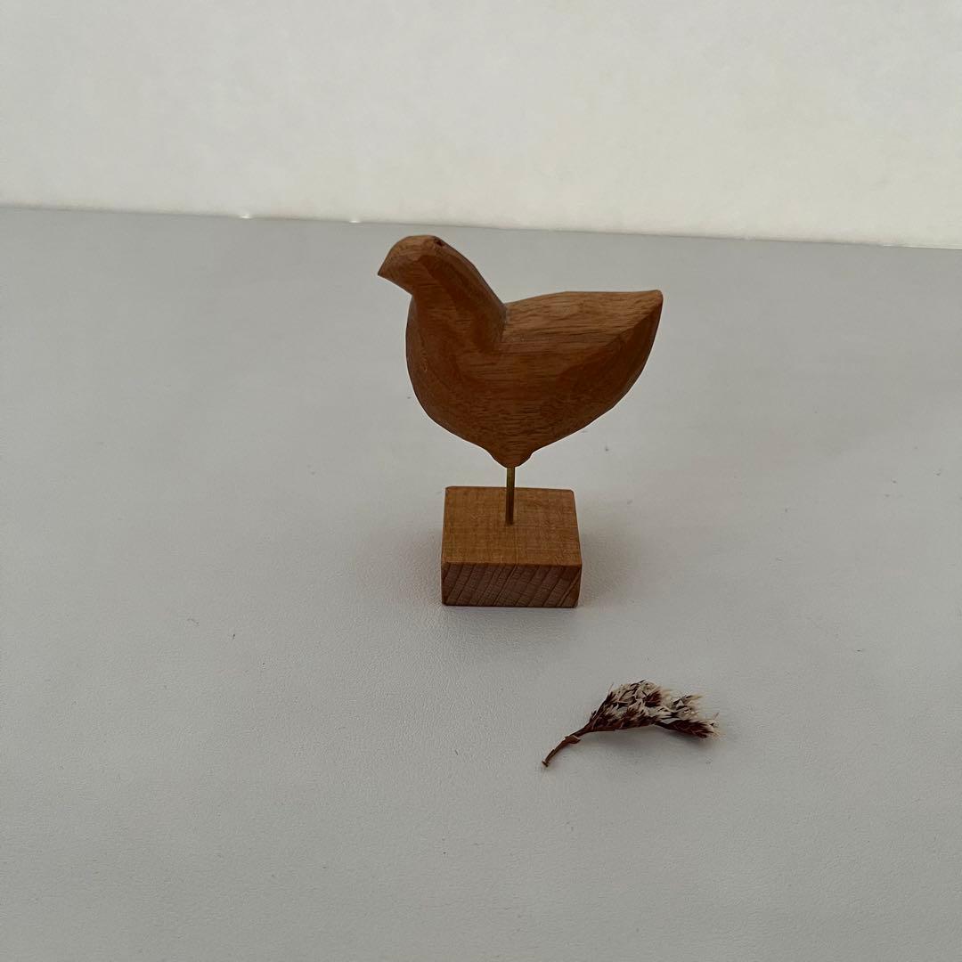 苔むす木工 オブジェ とり