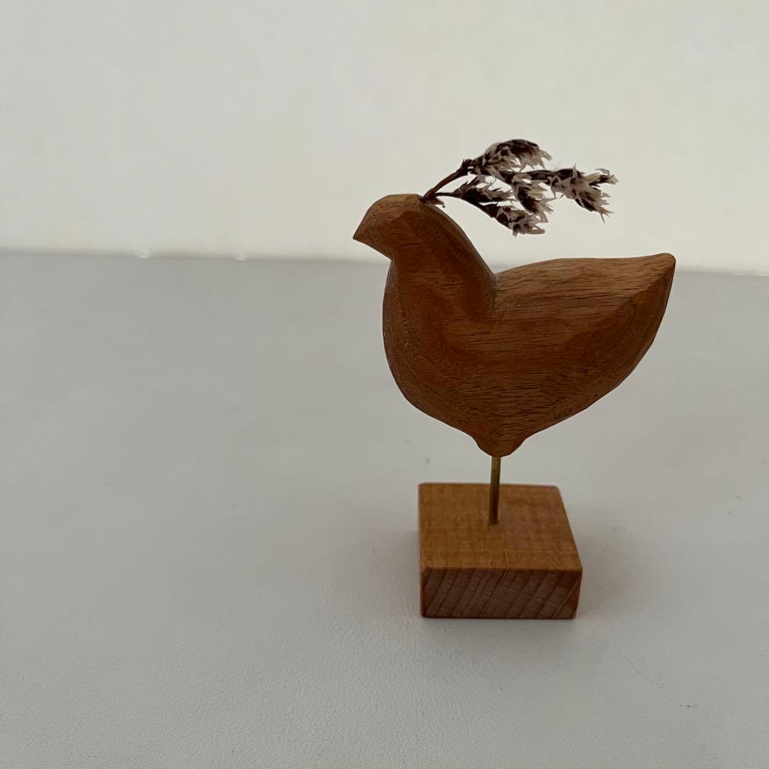 苔むす木工 オブジェ とり