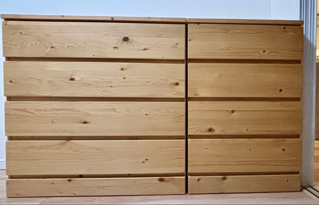 無印良品 パイン無垢材 4段チェスト 2点セット