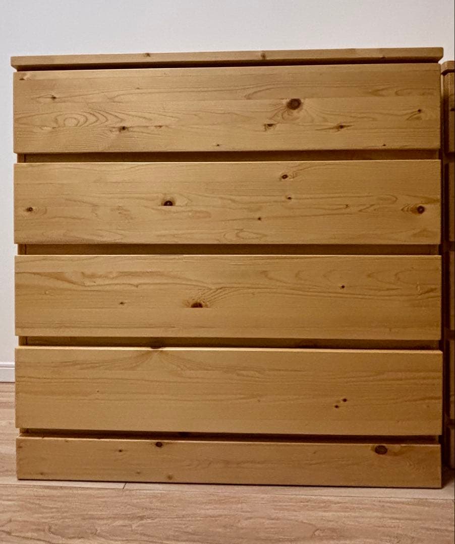 無印良品 パイン無垢材 4段チェスト 2点セット