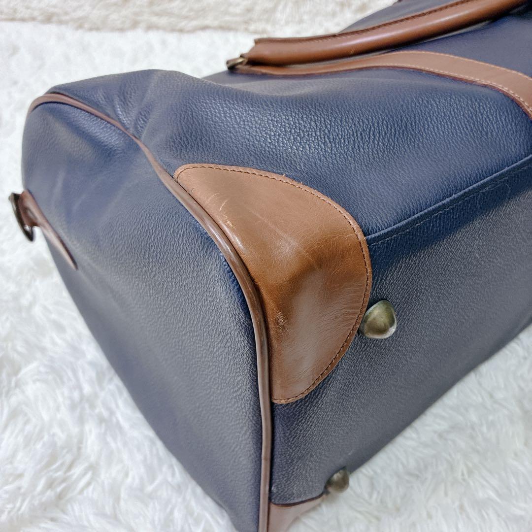 ヴィンテージ！　バーバリー 2way ボストンバッグ 大容量 ネイビー