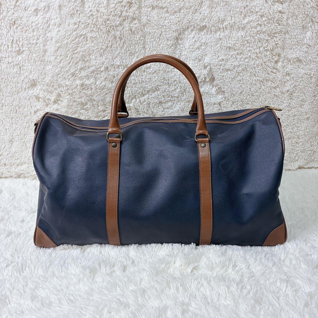 ヴィンテージ！　バーバリー 2way ボストンバッグ 大容量 ネイビー