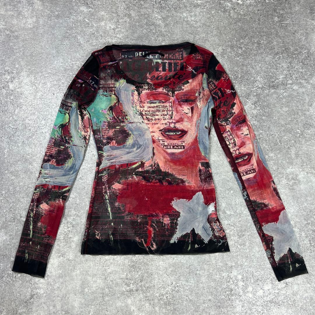 ジャンポールゴルチエ パワーネット 総柄 人物 アート プリント