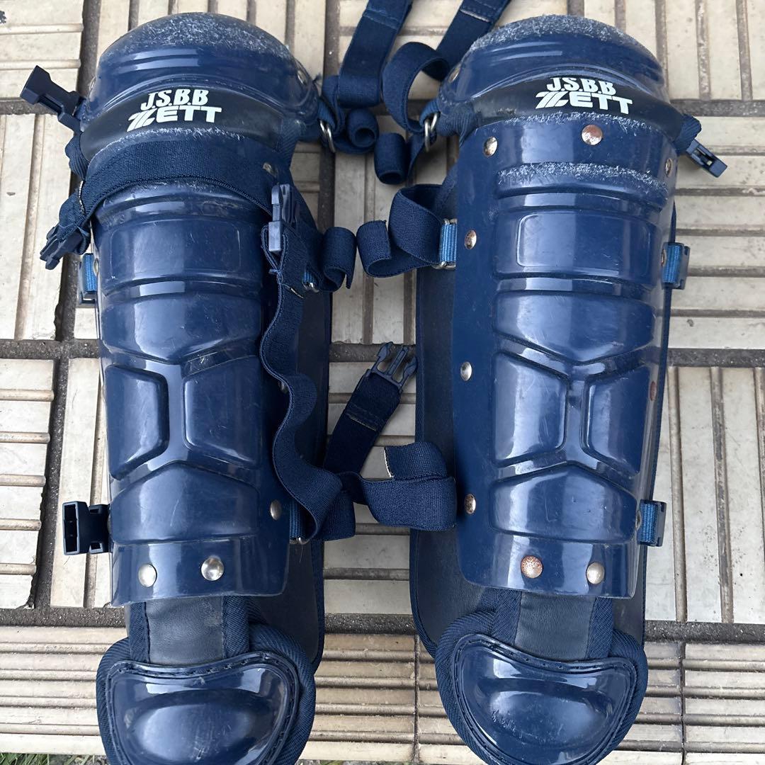 キャッチャー防具ZETT JSBB キャッチャーレガース ネイビー　一式セット