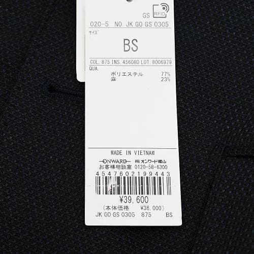 F06320 未使用品 GOTAIRIKU ジャケット：BS ネイビー