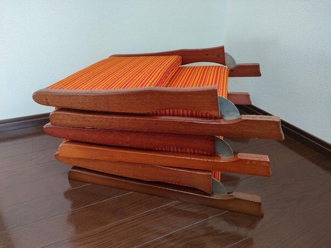 昭和レトロ　木製座椅子3脚セット