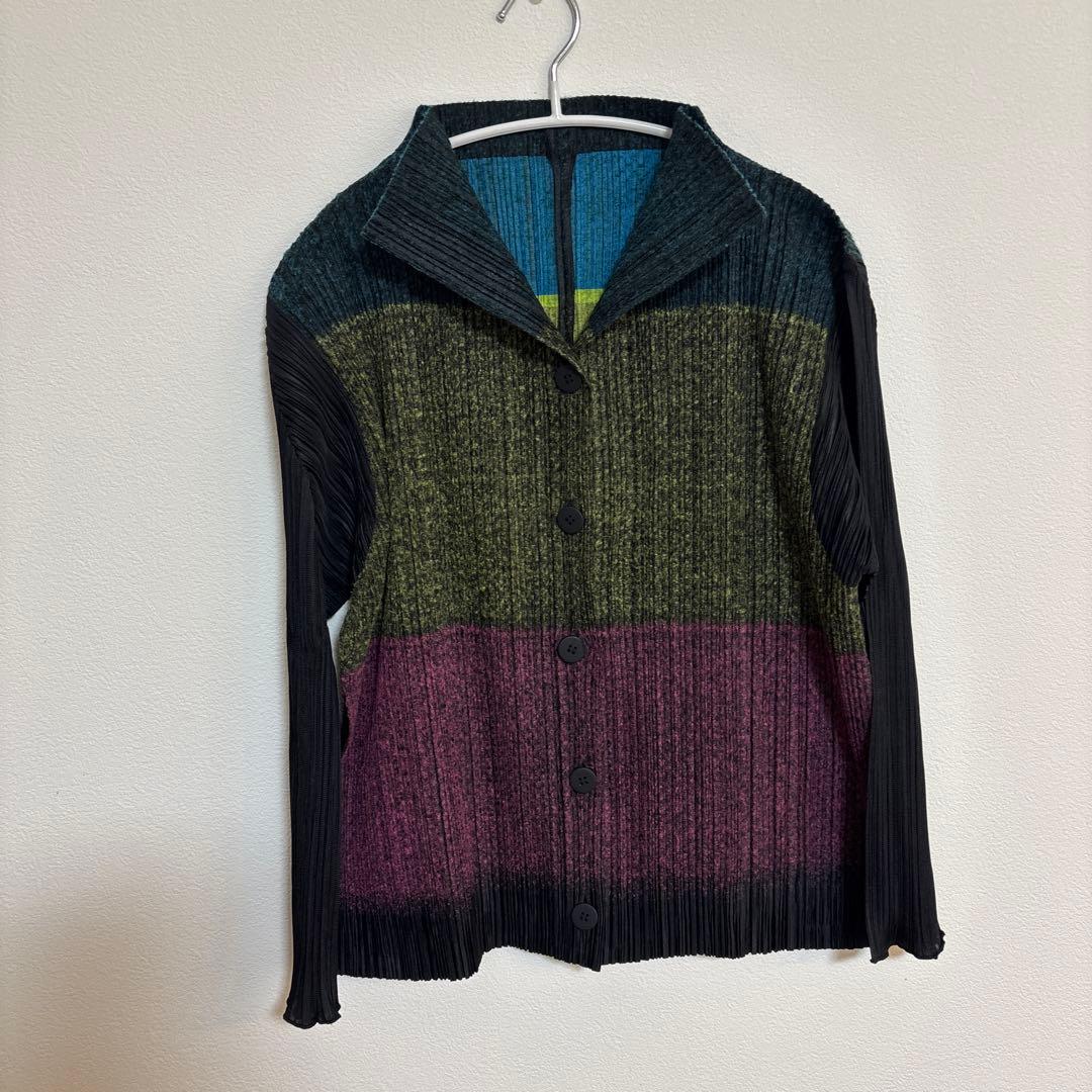 再お値下げ！PLEATS PLEASE イッセイミヤケ　リブ編みカーディガン