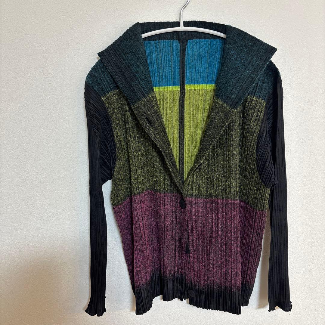 再お値下げ！PLEATS PLEASE イッセイミヤケ　リブ編みカーディガン