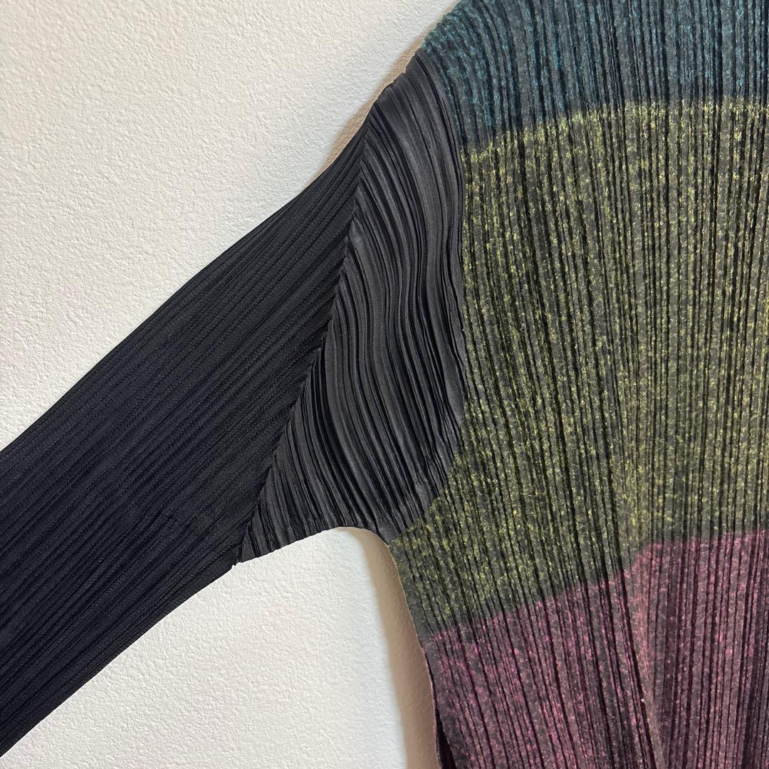 再お値下げ！PLEATS PLEASE イッセイミヤケ　リブ編みカーディガン