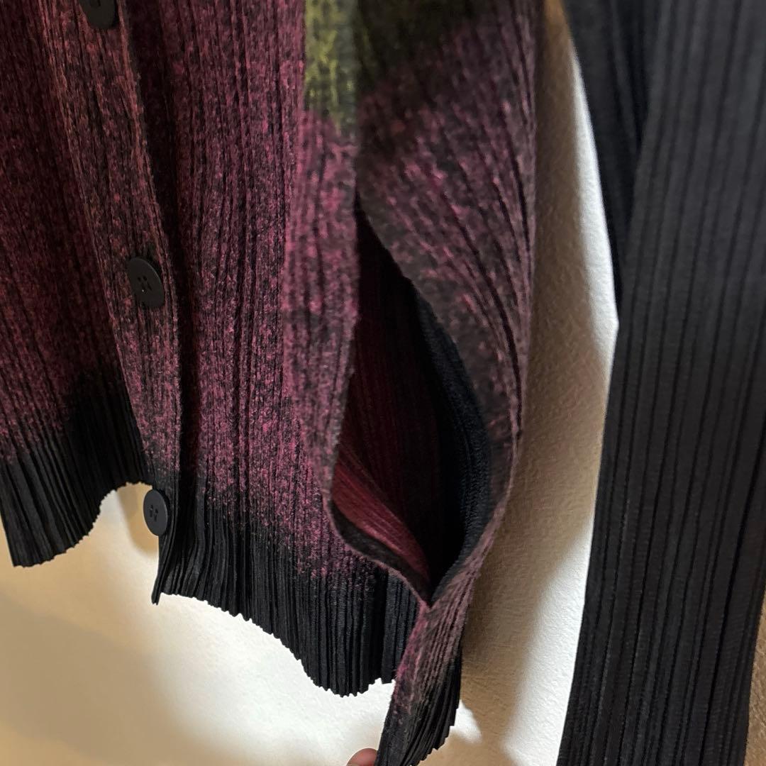 再お値下げ！PLEATS PLEASE イッセイミヤケ　リブ編みカーディガン