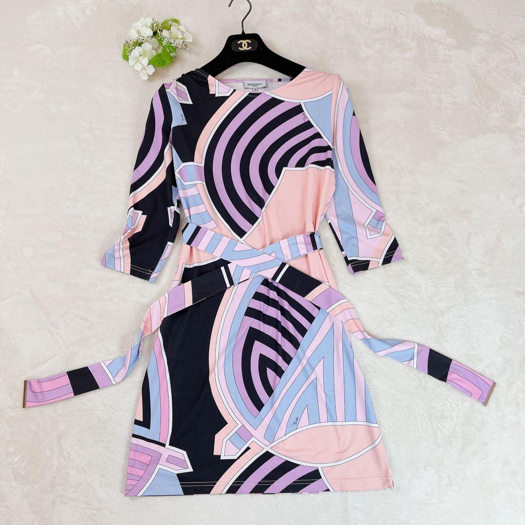 エミリオプッチ EMILIO PUCCI ワンピース ベルト シルク100％