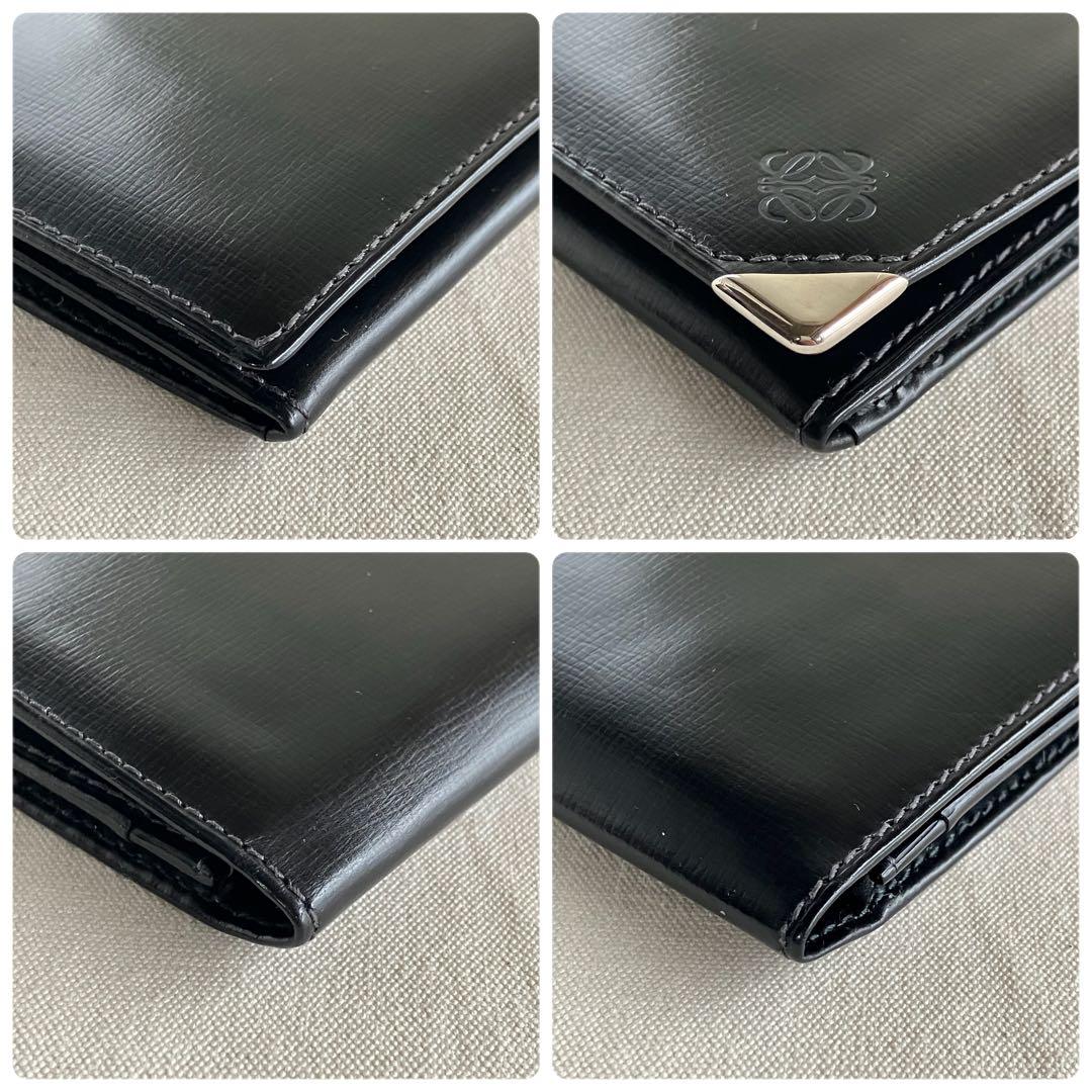 LOEWE 名刺入れ カードケース 黒 本革 アナグラム ロエベ