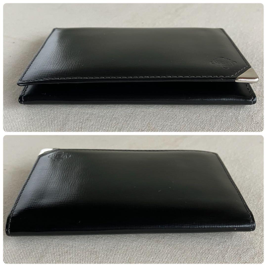 LOEWE 名刺入れ カードケース 黒 本革 アナグラム ロエベ